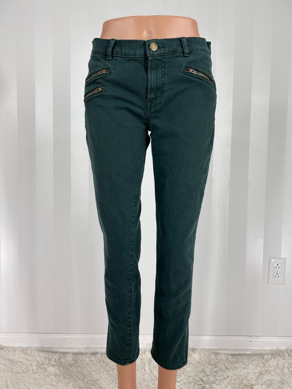 J.Crew Green Skinny Ankle Jeans Sz 27